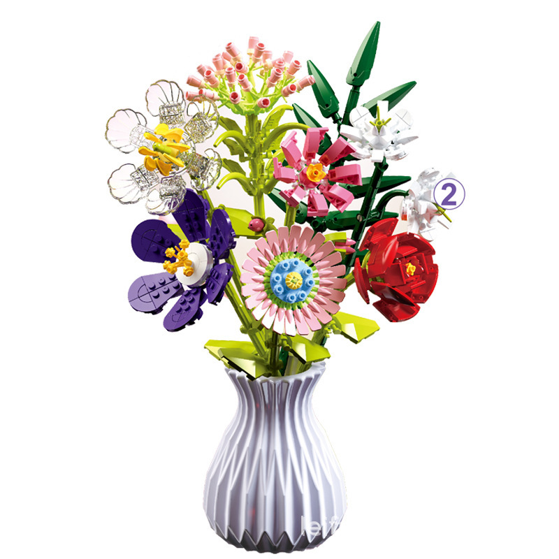 Flower building block blind box assembly, eternal flower bouquets, diy handcrafted gifts for girls, wholesale of flower particle plant ornaments Item Picture