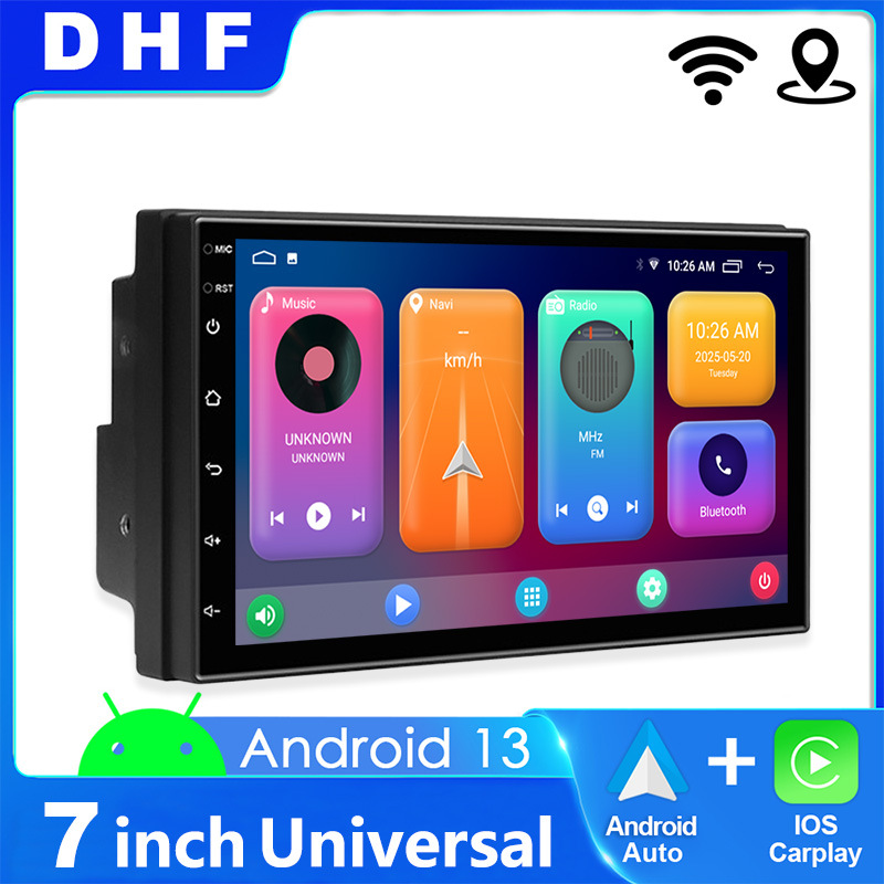 7寸车载中控屏安卓通用机GPS导航无线carplay蓝牙收音机倒车影像                         