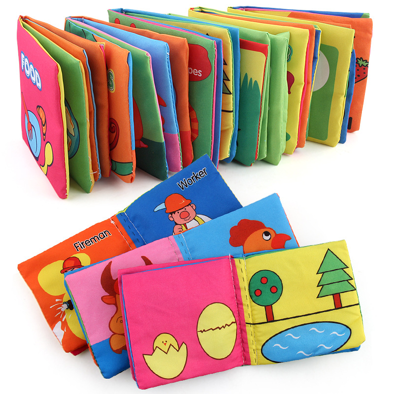 Amazon cross-border 3D baby cloth books, early education toys, English palm books, animal number recognition baby cloth books Application Scenario
