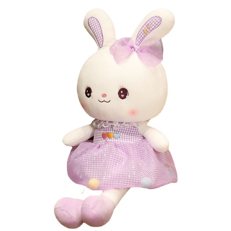 Lindo vestido conejo peluche conejo de colores bonnie pacificador pequeño conejo blanco muñeca de trapo regalo de cumpleaños para niños Item Picture