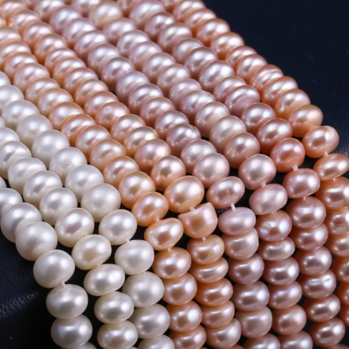 Natural freshwater pearl four-sided glossy, 36cm long semi-finished pearl necklace, nearly round pearl loose beads, DIY beads