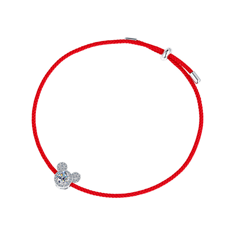 Zhuoheng Carefully selected hand-woven pure silver Mickey Moissanite bracelet, lucky red string for the zodiac year, simple and niche bracelet Application Scenario