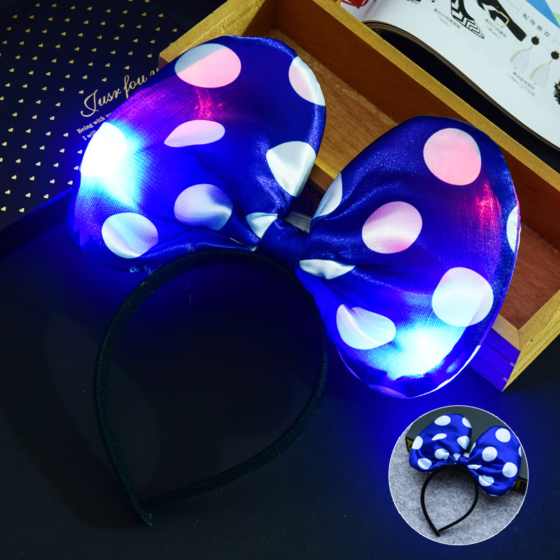 Christmas hot sales: Sparkling fabric bow headband, glowing pudding, Mickey headwear, concert street stall toys, free shipping Specification image