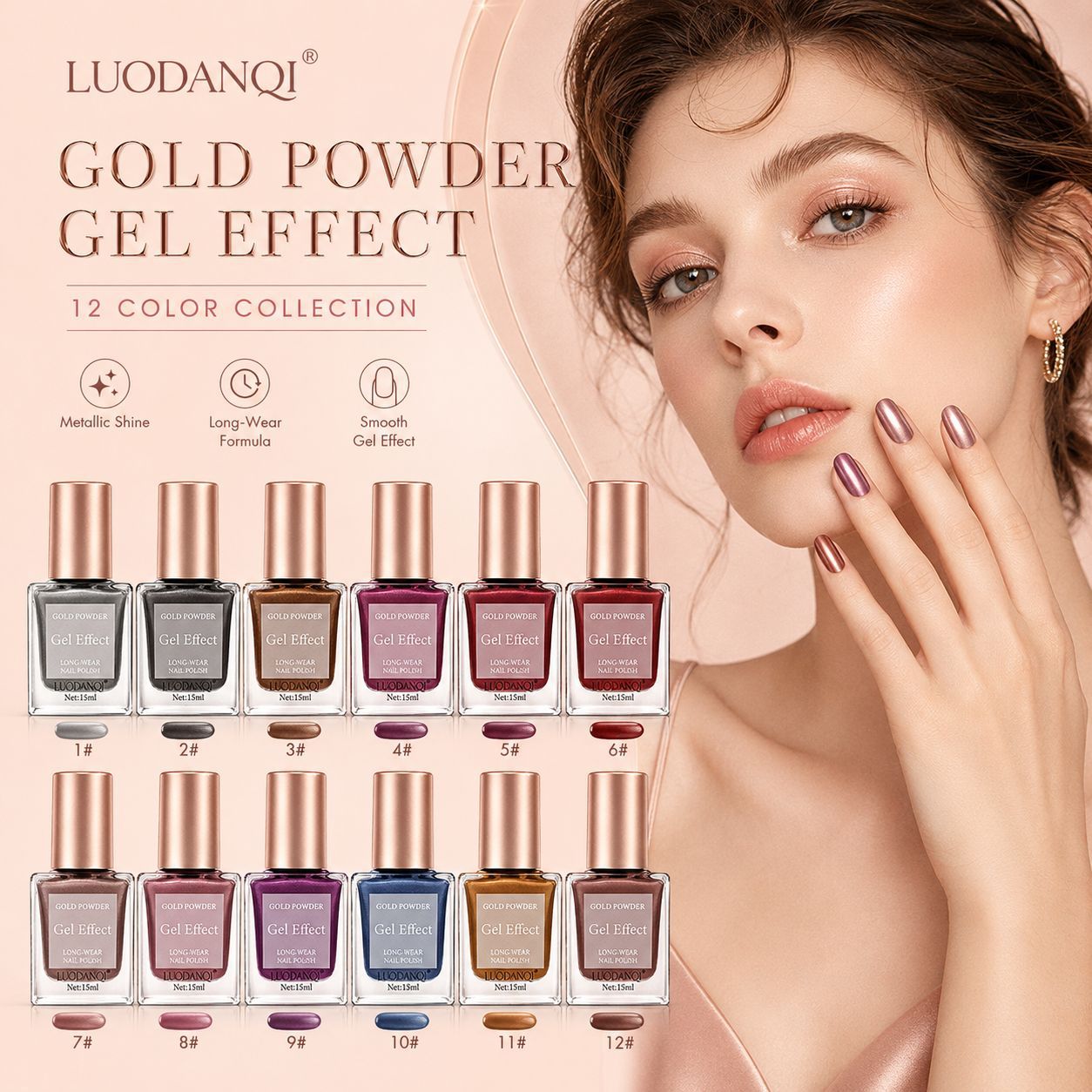 The new 12-color laser nail polish without baking lamp oil-based nail polish is exclusively for cross-border use in nail art Application Scenario