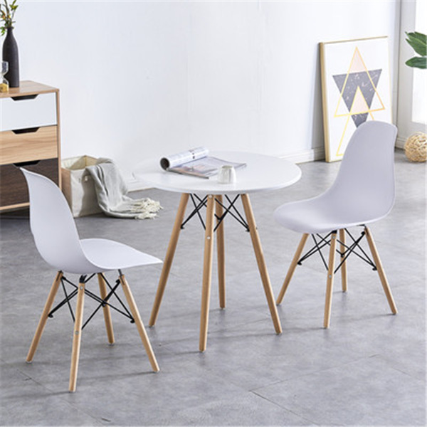 Blanco simple conjunto de tres piezas mesa de centro combinación de tres pies patas de madera mesa de té de varios lados sala de estar conjunto multifuncional Specification image
