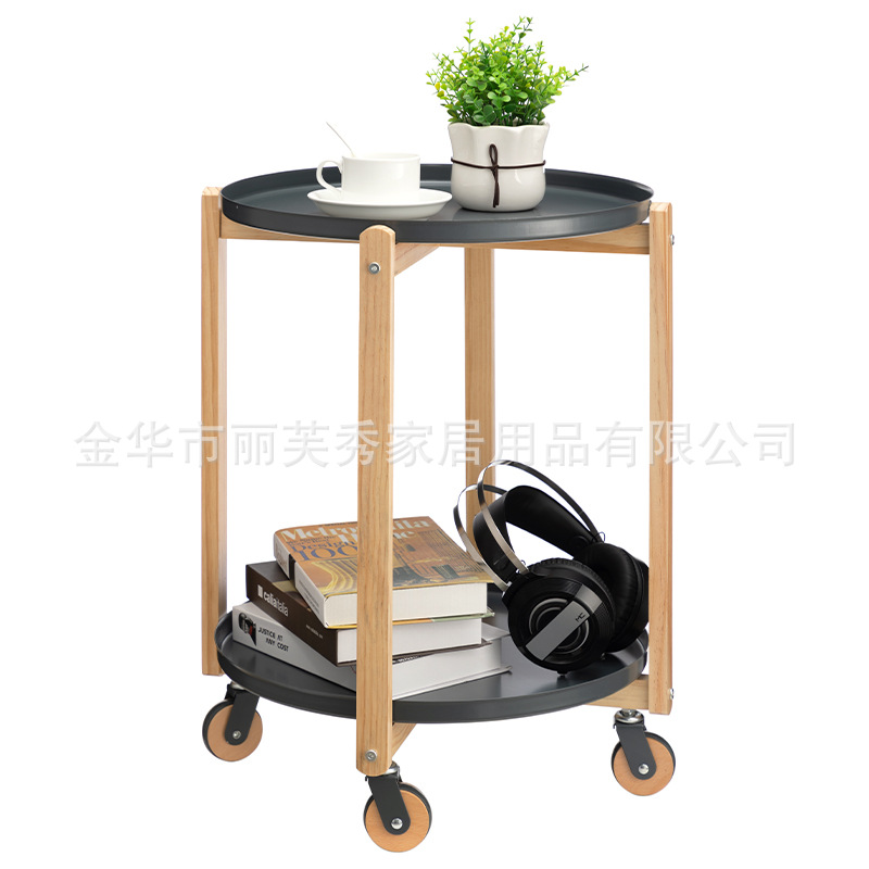 出口北欧松木小圆桌创意家用沙发边桌沙发角几卧室阳台休闲茶几定