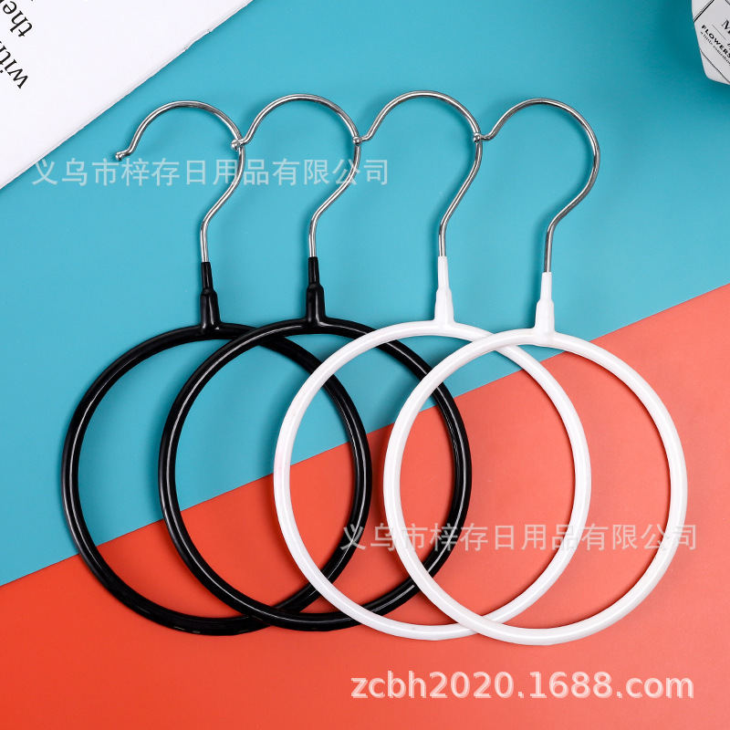 浸塑纳米围巾架高档多功能金属围巾圈丝巾展示架领带防滑衣挂厂家产品图