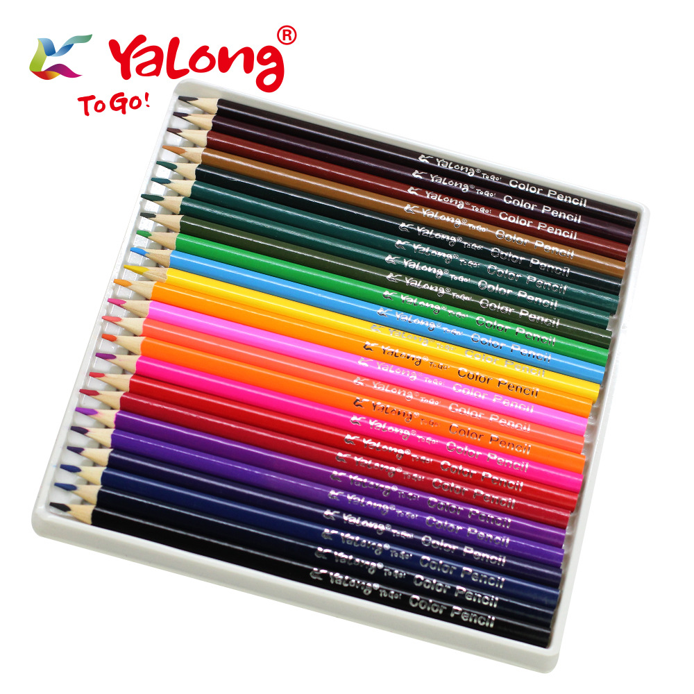 Yalong's best-selling colored Pencil Set 12/18/24 color Triangular Natural Soft Poplar colored pencils details Picture
