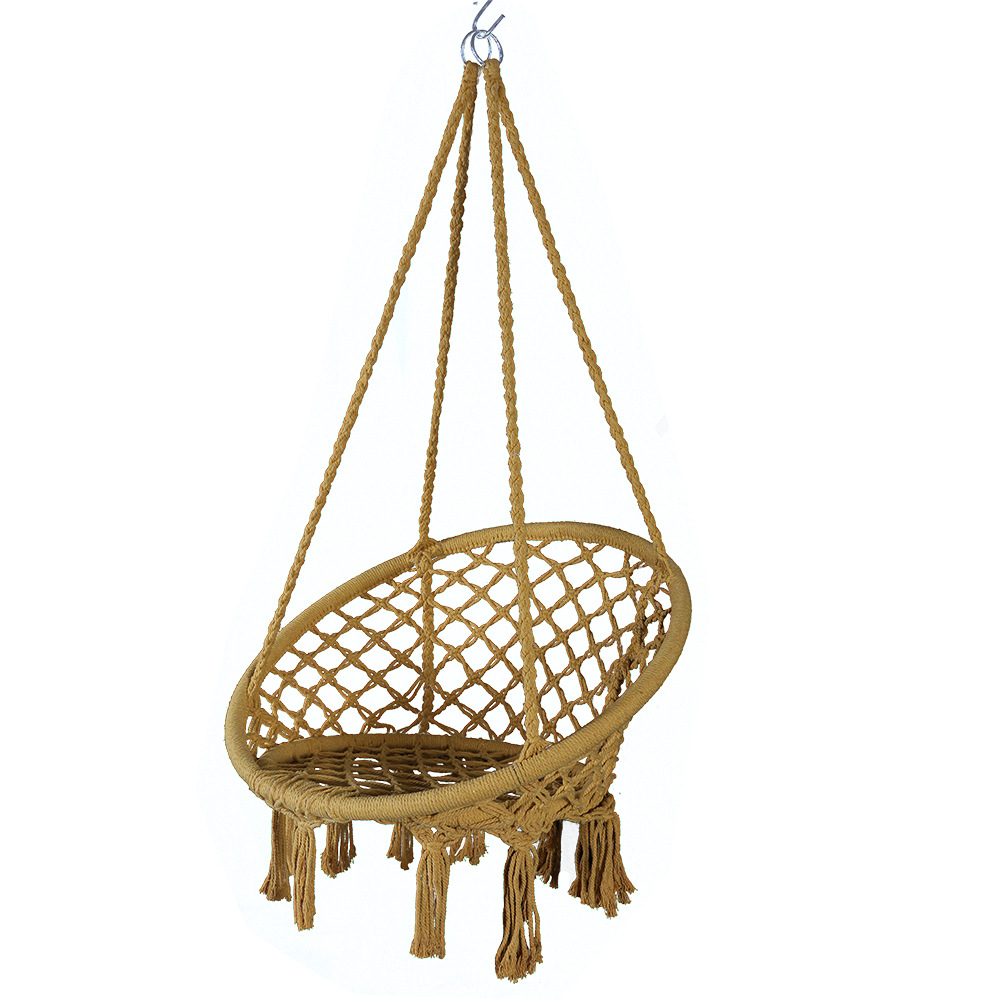 Wholesale of Sanjia hand-woven courtyard swing cradle, leisure indoor hanging basket chair, European-style outdoor camping hammock Item Picture