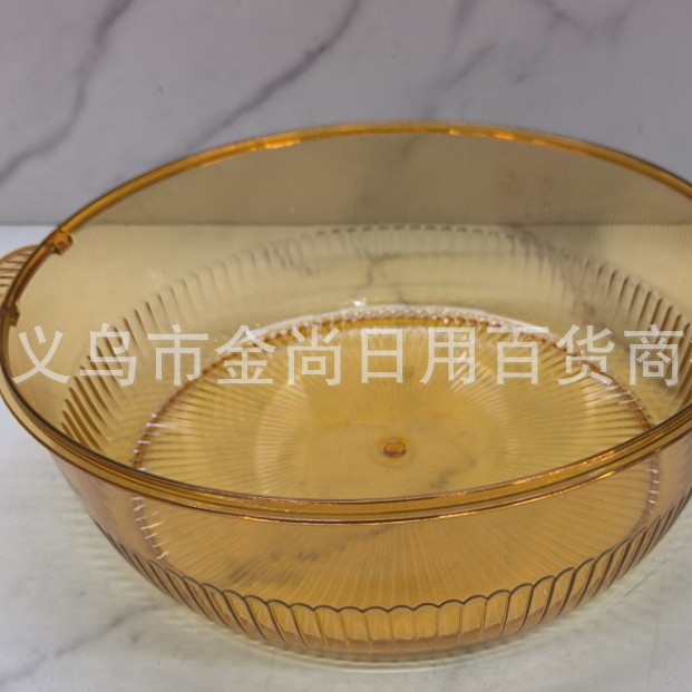 Light luxury internet-famous salad bowl with lid and hammer pattern, household plastic salad bowl, Japanese-style living room creative transparent fruit plate details Picture