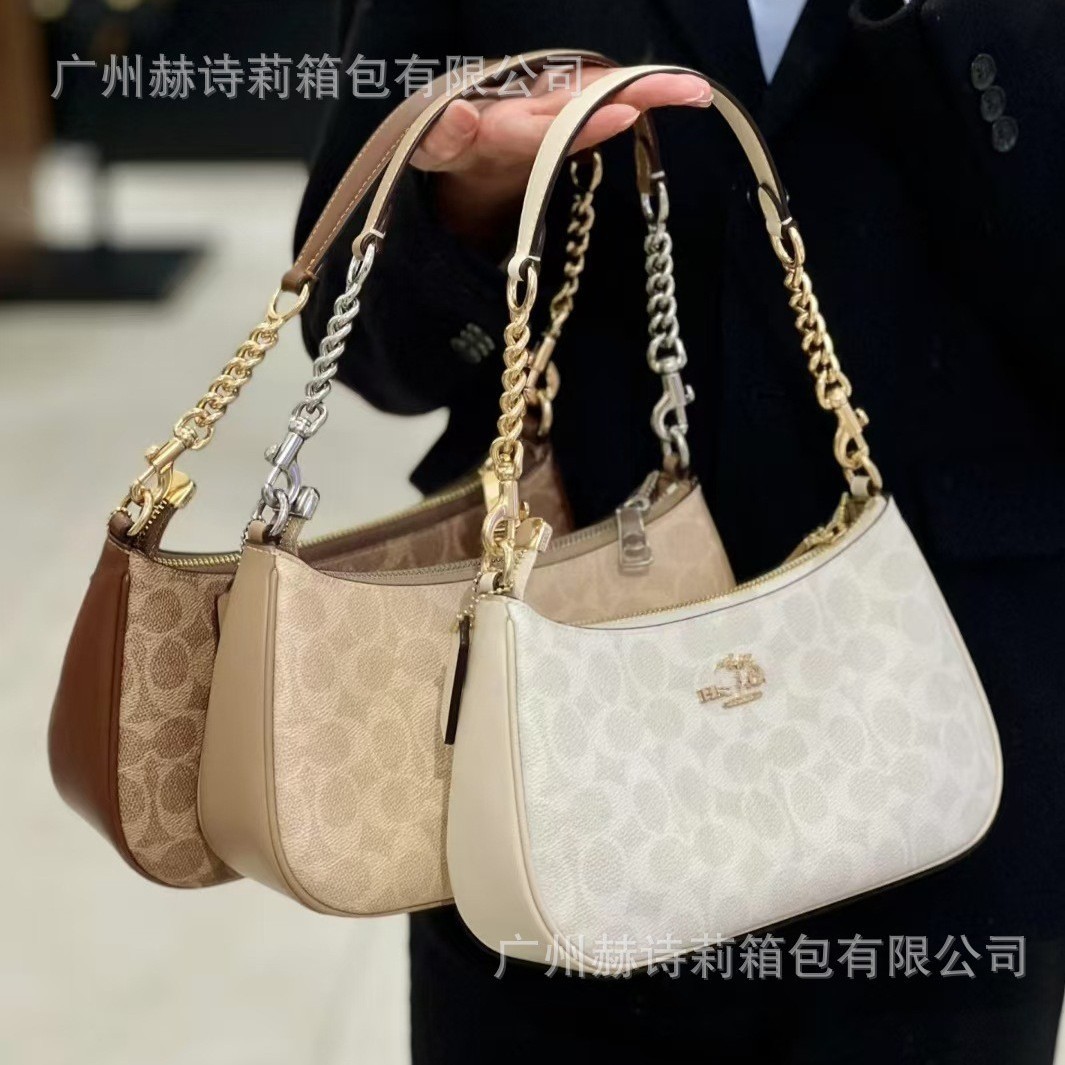 寇家新款Teri25真皮腋下包欧美复古印花链条麻将包手提斜挎单肩包