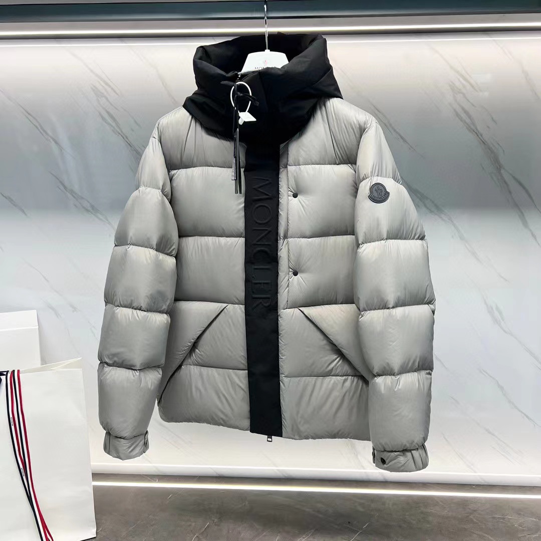 95白鹅绒700蓬松黑武士男士连帽羽绒服外套men feather coat白底实物图