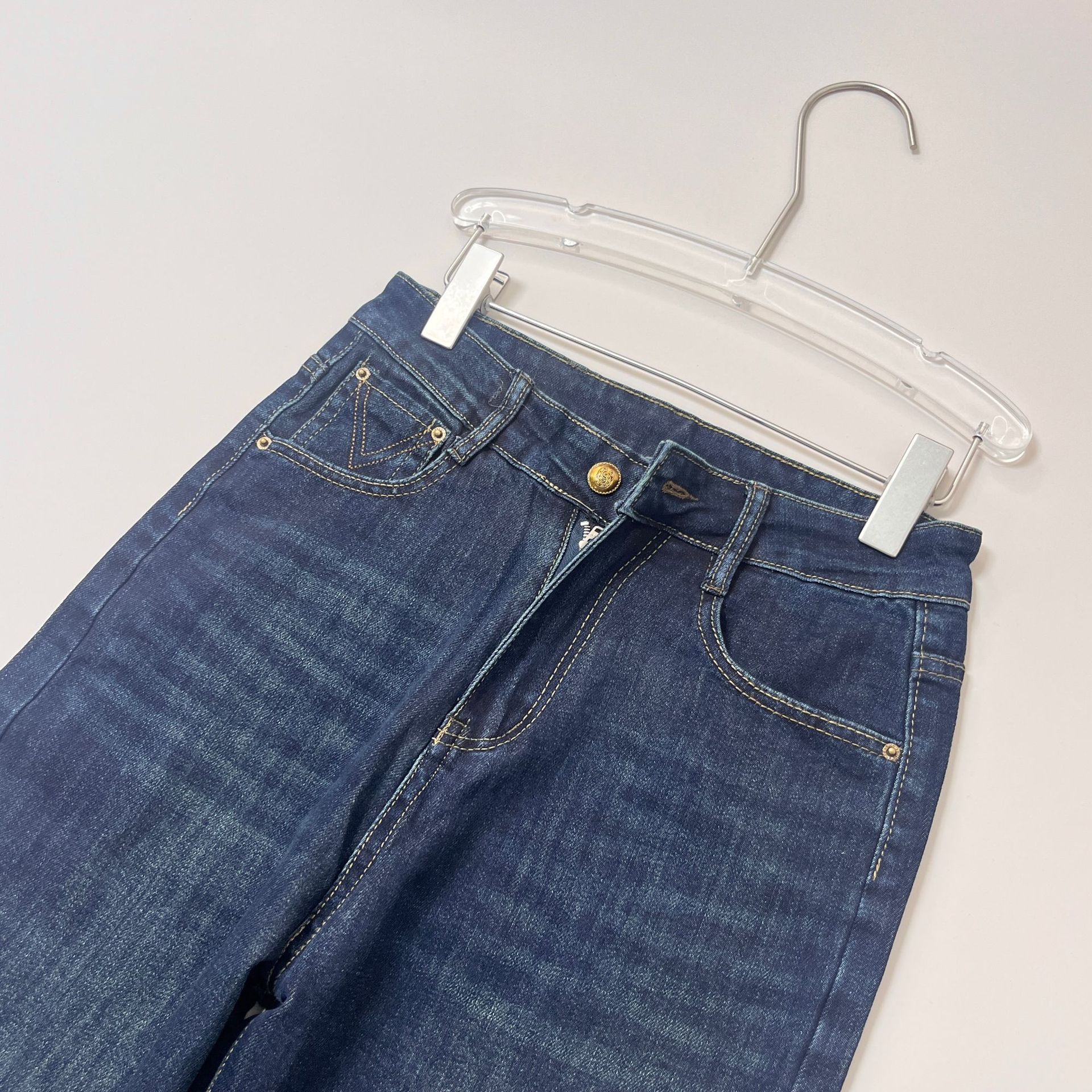 【KZ9307】 Straight-leg jeans and long pants for women under 162 cm are slightly elastic Application Scenario