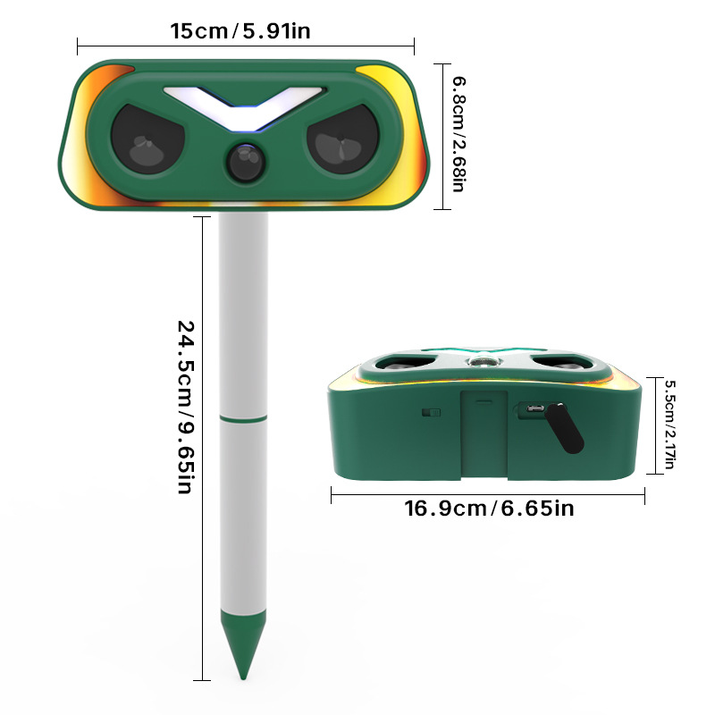 New cross-border animal repellent: Infrared sensor led flash rat repellent, outdoor solar bird repellent Item Picture
