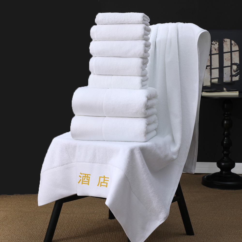 Thickened absorbent pure cotton towels and bath towels for five-star hotels. Large towels and bath towels for homestays, hotels and beauty salons are available with logos Specification image