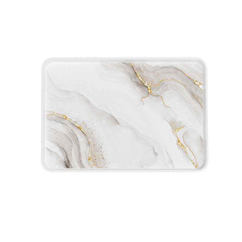 Melamine Nordic light luxury tea tray storage plate, restaurant-specific fruit tea tray, household rectangular plate Application Scenario