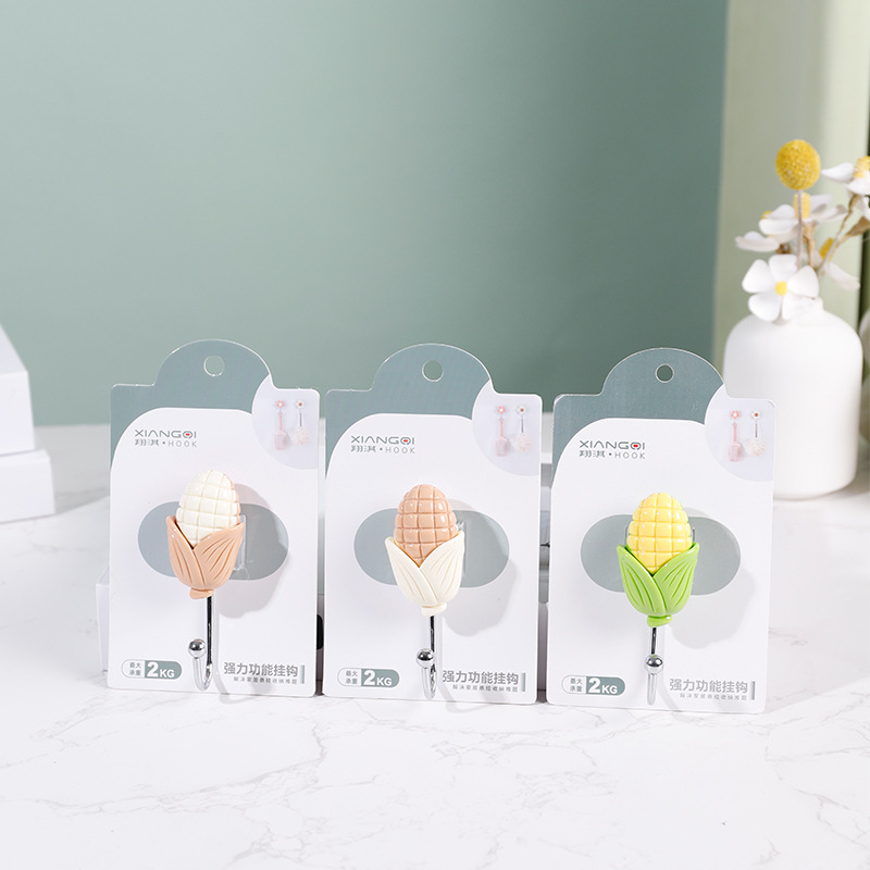 Creative fruit resin, cartoon, cute, strong adhesive, key, wall hanging, wall hanging, clothes hanger hook, traceless towel adhesive hook