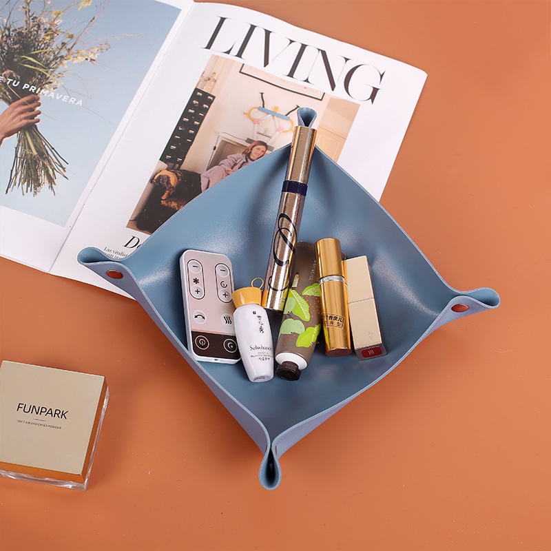 Cross-border leather storage tray, Nordic InS-style desktop entrance key, cosmetics, jewelry, leather organization and storage tray details Picture