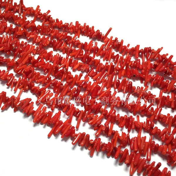DIY jewelry accessories for making semi-finished artificial coral red beads, irregular scattered beads and isolation beads bracelets details Picture