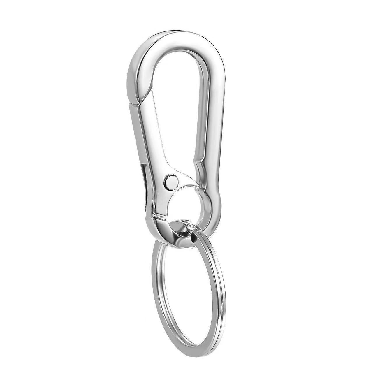 Key chain alloy stainless steel car ring, high-end men's and women's creative waist buckle, safety anti-loss key buckle factory direct sales Item Picture