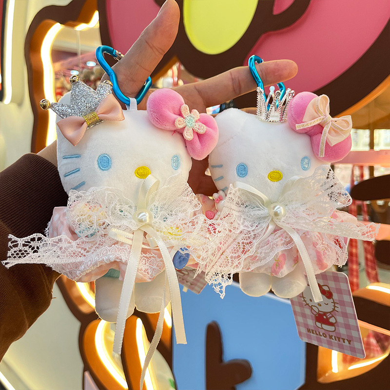 【 Authentic 】hellokitty plush Pendant, Cute kt figurine keychain, Transformable Hello Kitty bag Pendant details Picture