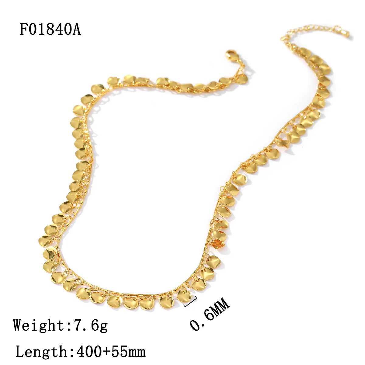 2024新款柏伶时尚百搭创意波光粼粼项链闪亮精品创意铜项饰白底实物图