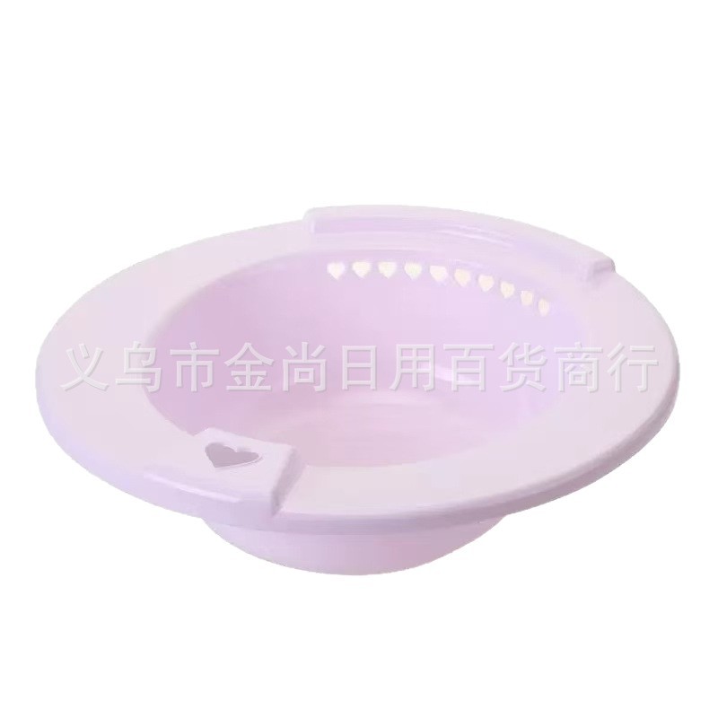 家用塑料坐浴盆免蹲马桶盆老人产妇冲洗屁股盆圆形方形坐浴盆白底实物图