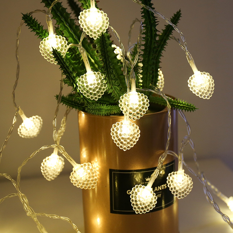 LED transparent pearlescent heart-shaped light string, birthday decoration room decoration, girlish heart proposal and confession small bulb color light