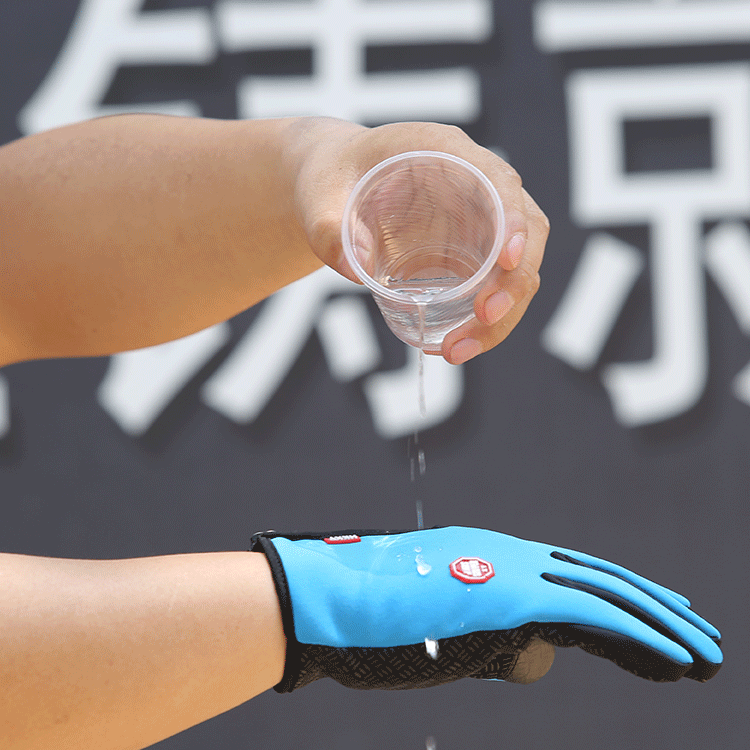 Ski gloves, autumn and winter touch screen cycling gloves, men's and women's fleece fleece outdoor warm fleece waterproof zipper couple details Picture