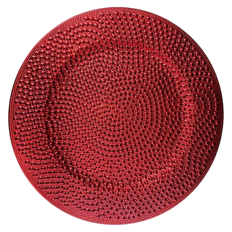 Cross-border processing and customization of melamine tableware by foreign trade factory, red and gold simple and high-end PP plastic pads