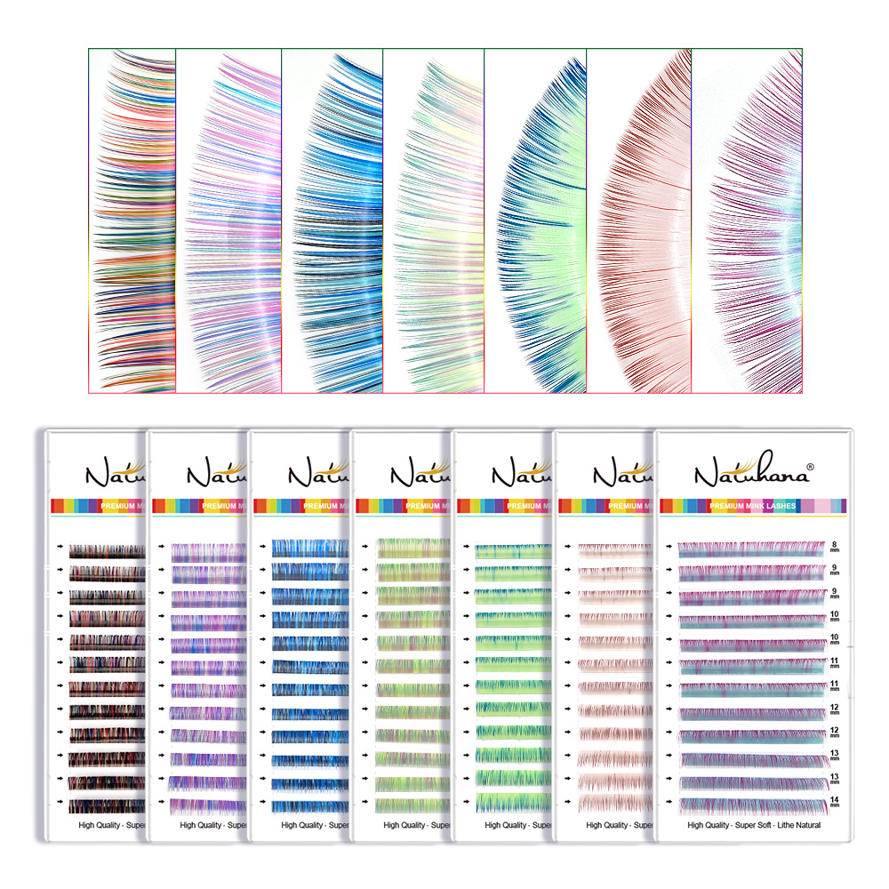 shanilak eyelash extensions in rainbow and gradient colors, single round hairs, comfortable and soft, manually opened Application Scenario
