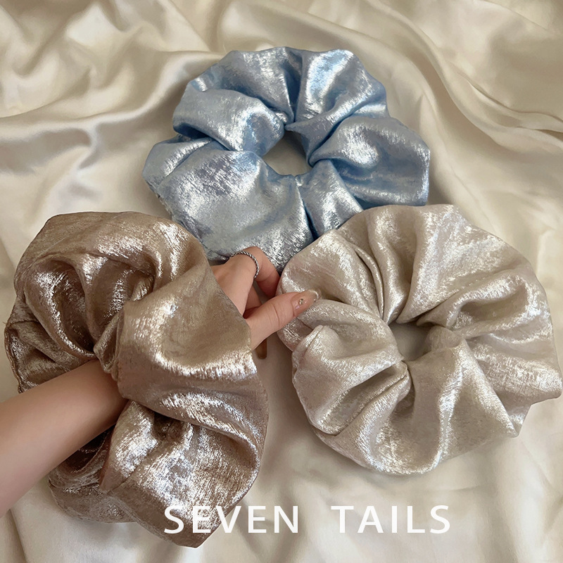 New style pig intestine hair band for women, retro French fat intestine hair band, bun head, ponytail hair tie, Korean style hair flower and hair accessory Application Scenario
