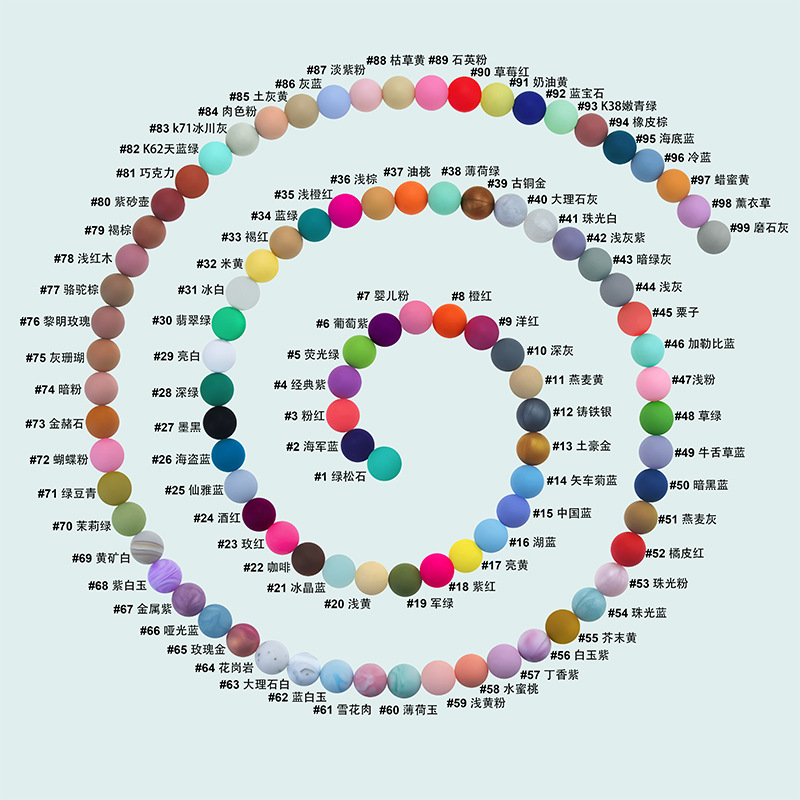 Selected new silicone beads 9MM multi-color string beads, loose beads, children's silicone beads, baby dental glue factory wholesale Application Scenario