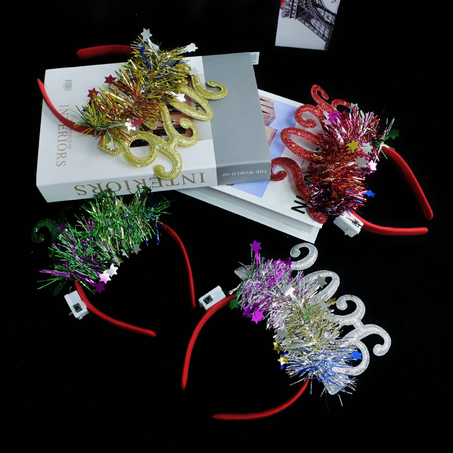 New 2026 Christmas luminous headband, New Year Party and gathering luminous headwear, bar New Year's Eve event decoration Specification image
