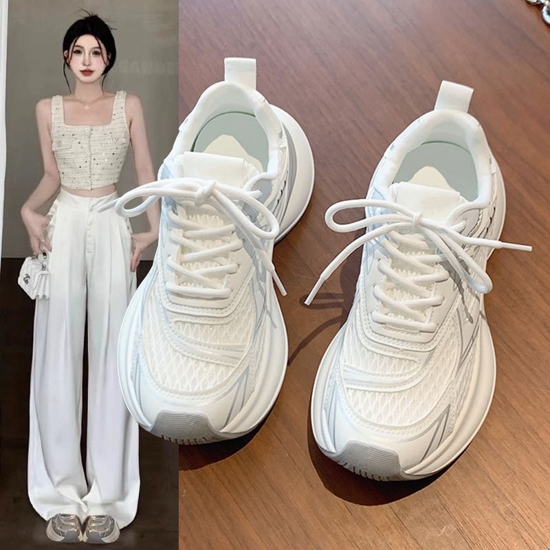 Women's sneakers 2026 New style bestsellers, autumn breathable mesh shoes, thick-soled, lightweight, running, casual dad shoes