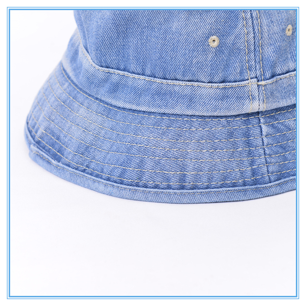 Japanese-style retro washed denim fisherman hat for girls, Korean-style trendy autumn sun protection and face enhancement small bucket basin hat Item Picture