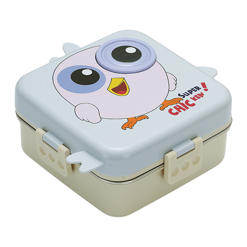 Cartoon double-layer girls' lunch box, microwave stainless steel food insulated lunch box, student and office worker lunch box Item Picture