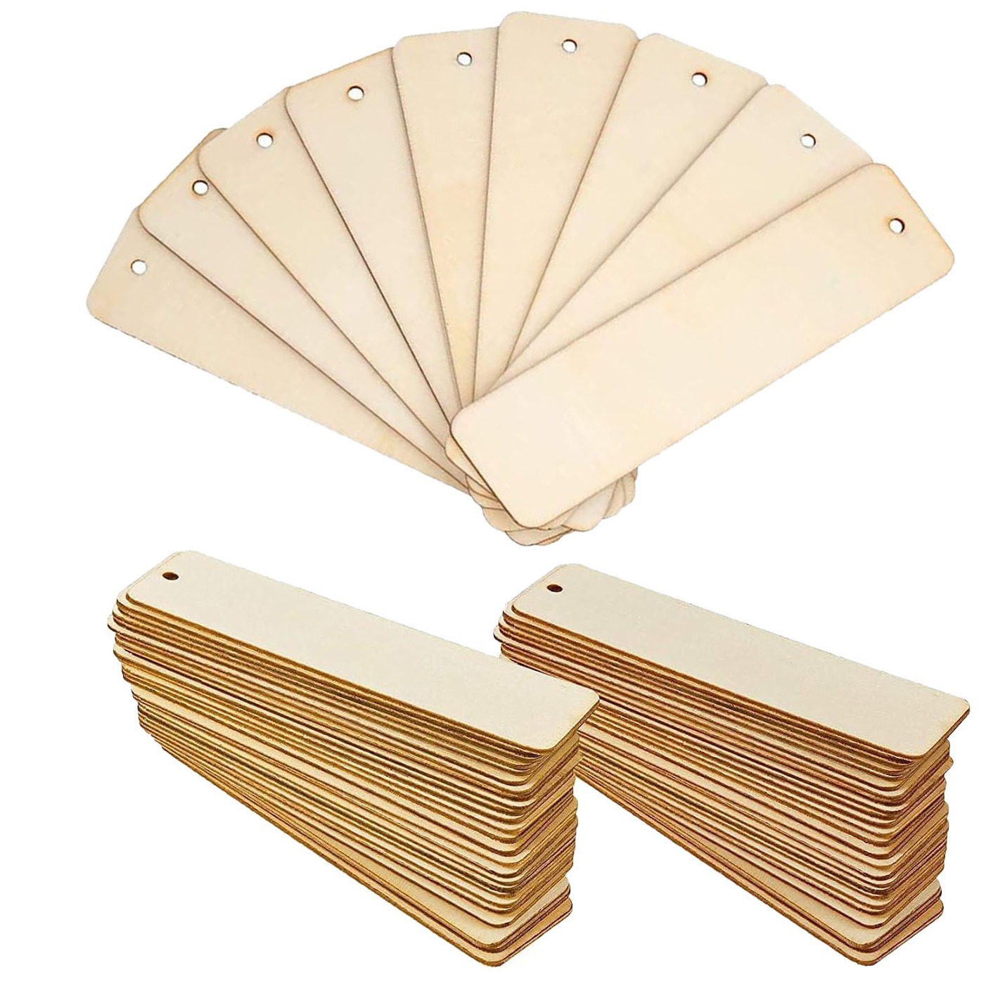 亚马逊热销木质空白创意书签木制木牌书签挂牌可涂鸦diy木牌木片