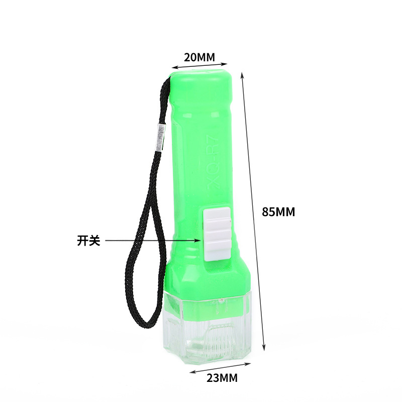 led flashlight with transparent head, practical gift, small night light, carrying R7 flashlight, popular small commodities for night market stalls Specification image