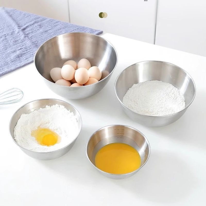 Stainless steel salad basin, household baking egg-beating basin, kitchen sink for washing vegetables, salad bowl, mixing dish basin details Picture