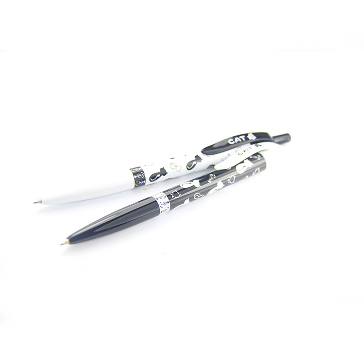 Black and white gel pen Cat Ballpoint Pen 0.5 Cartoon Cat 5737 AliExpress wholesale 60 pieces per box Specification drawing