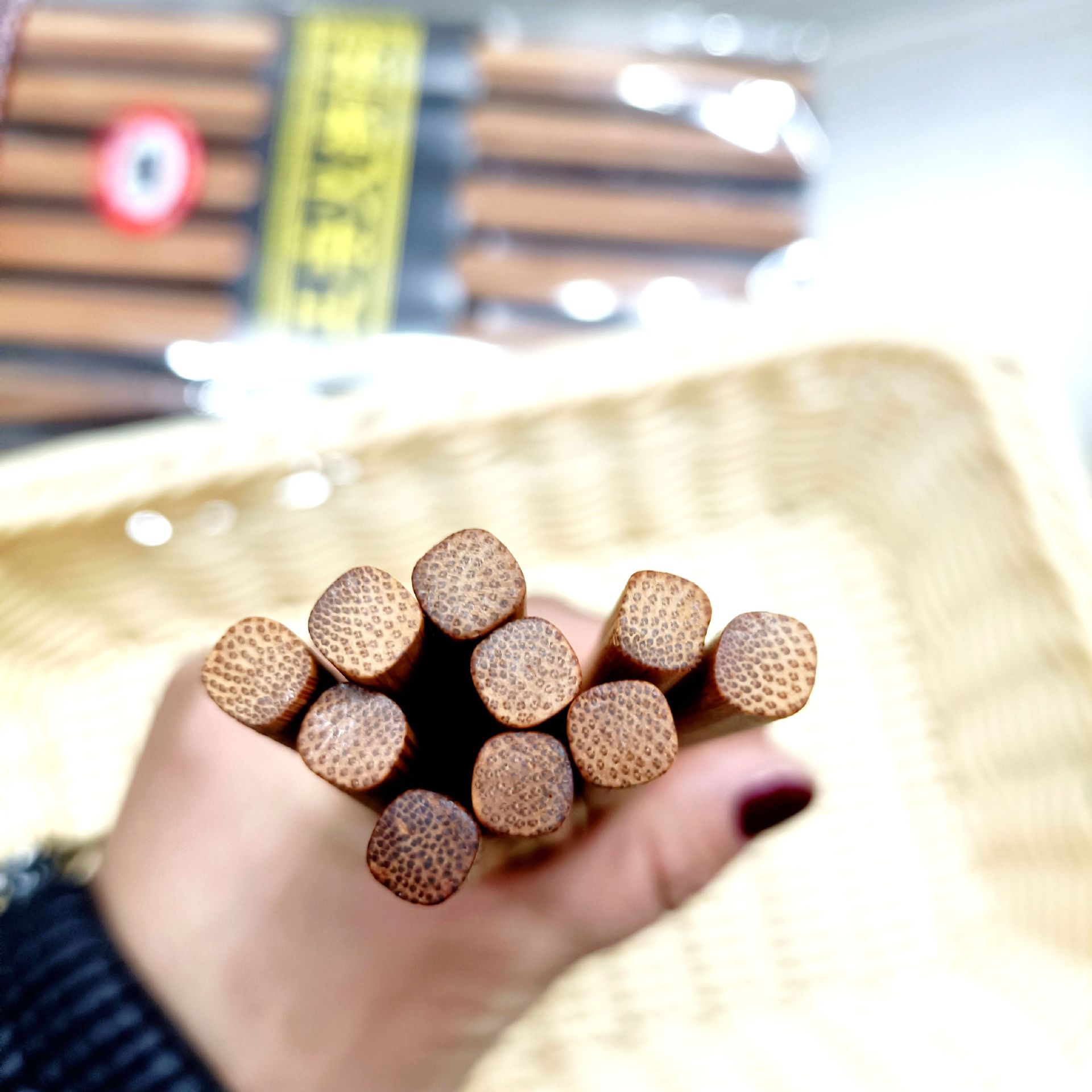 5 pairs of bamboo chopsticks, hot pot chopsticks, unpainted bamboo chopsticks, 1 yuan chopsticks, gift, gift, product, street stall supply Item Picture