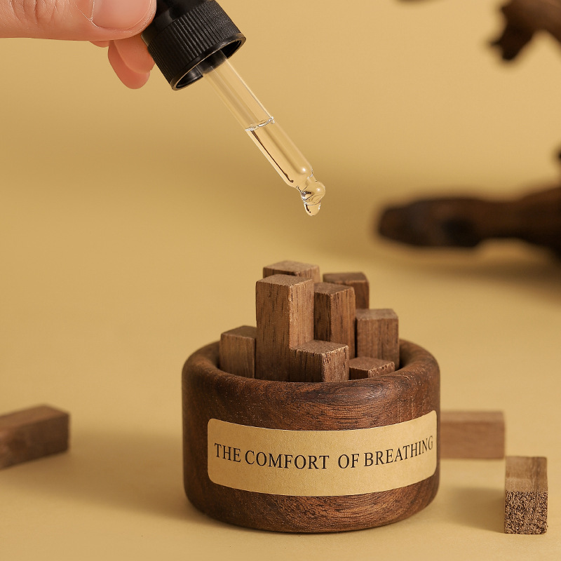 Creative wooden small pile aromatherapy essential oil diffuser, wooden small pile car home aromatherapy diffuser, wooden diffuser
