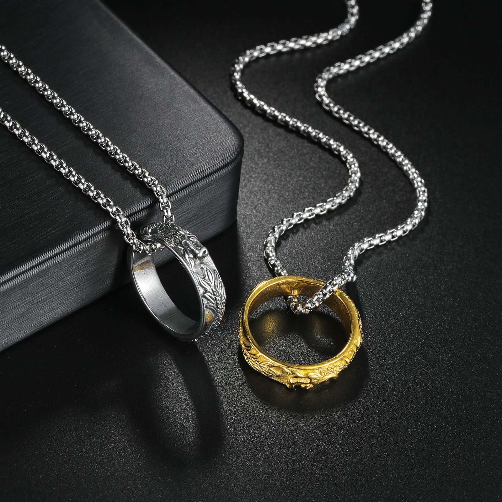 For the Year of the Dragon 2024, this is a new titanium steel pendant for the Chinese dragon from temu Xiyin Amazon