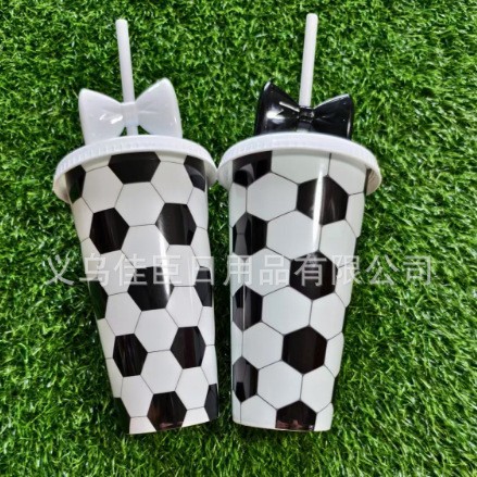 2026 World Cup Creative football patterned theme plastic cup souvenirs Cross-border sports souvenirs for boys and girls details Picture