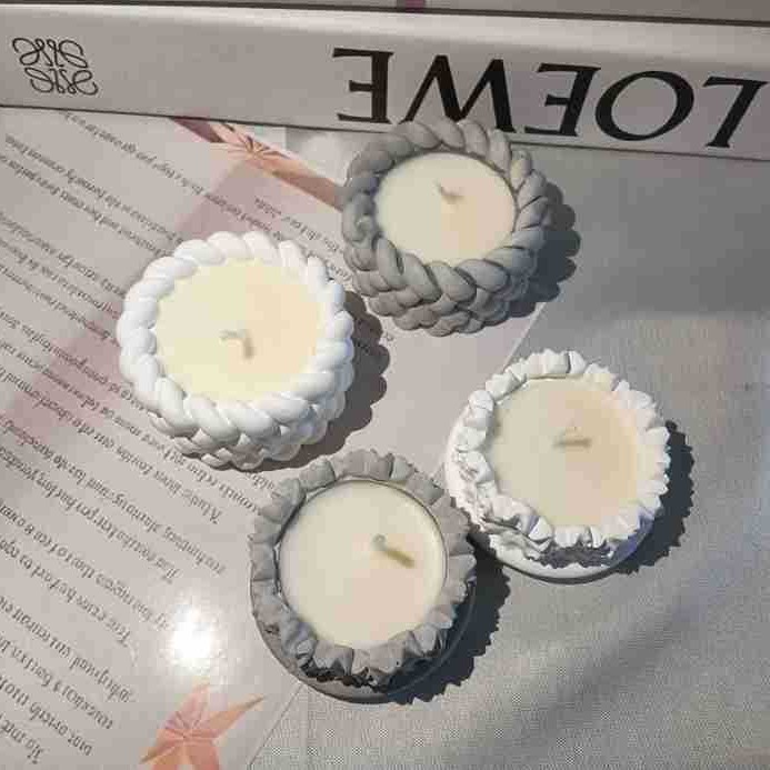 石膏烛台圆柱香薰蜡烛石膏家居摆件创意香氛伴手礼礼物