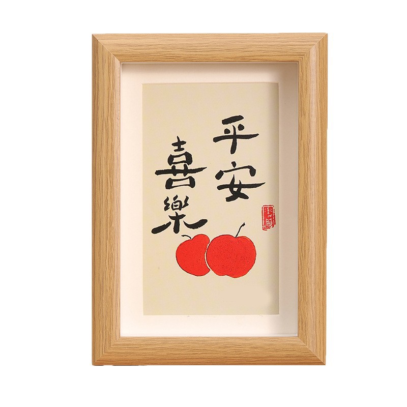 木质中空相框空框5寸6寸小相框8寸a4摆台轻奢高级感书法文创画框白底实物图