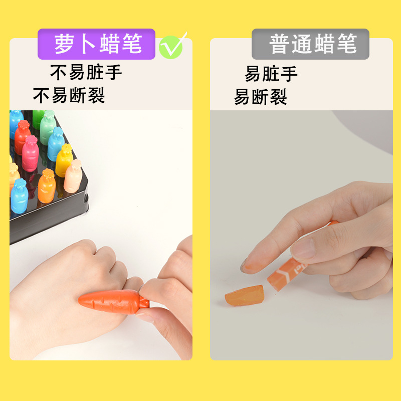 Children's hands are not dirty. Plastic crayons, radish crayons, children's doodling and drawing, 36-color crayons, washable, box-packed crayons Application Scenario