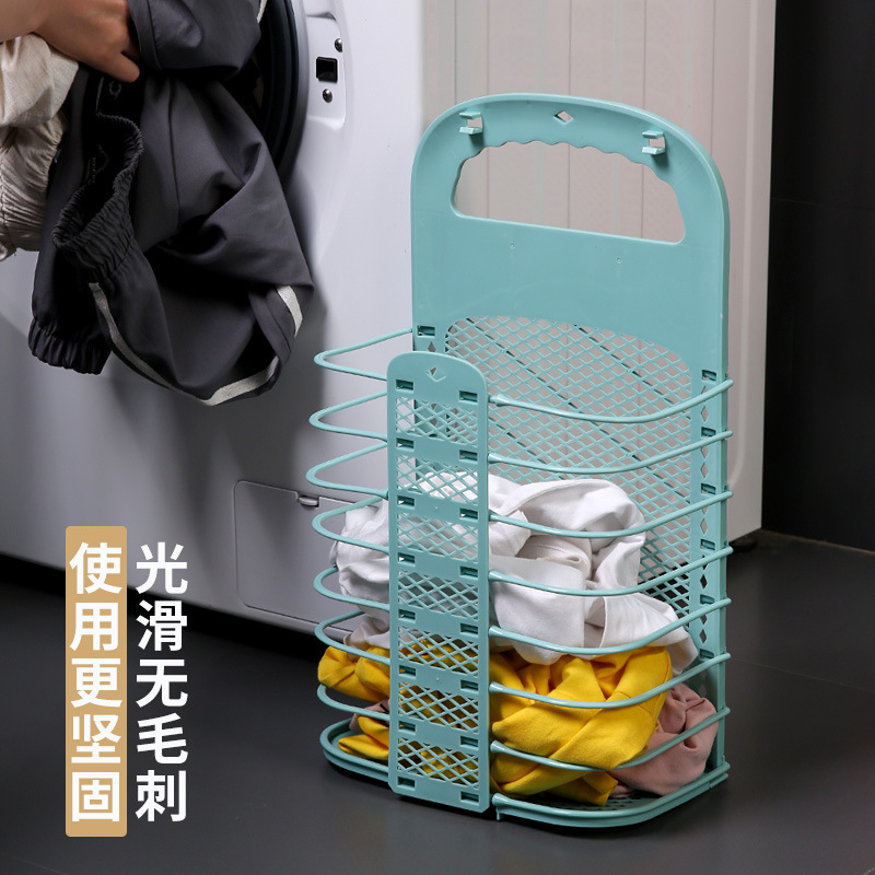 脏衣篮收纳筐可折叠卫生间免打孔壁挂式干湿两用脏衣篓专利设计 Specification image