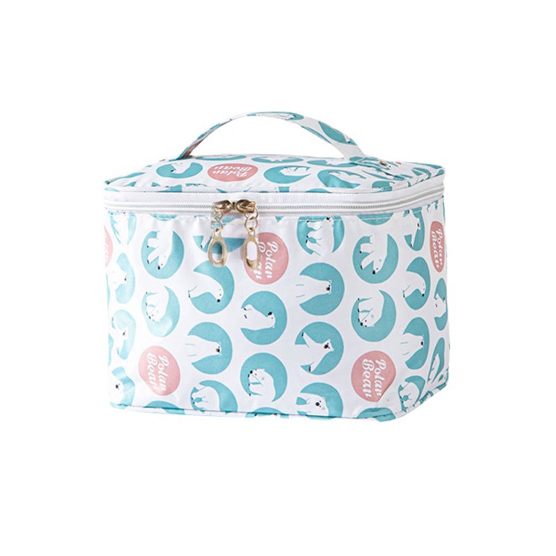 New ins Korean version portable travel makeup bag, large capacity, cute canvas bag, storage bag, fashionable and high-end hand-carry Item Picture